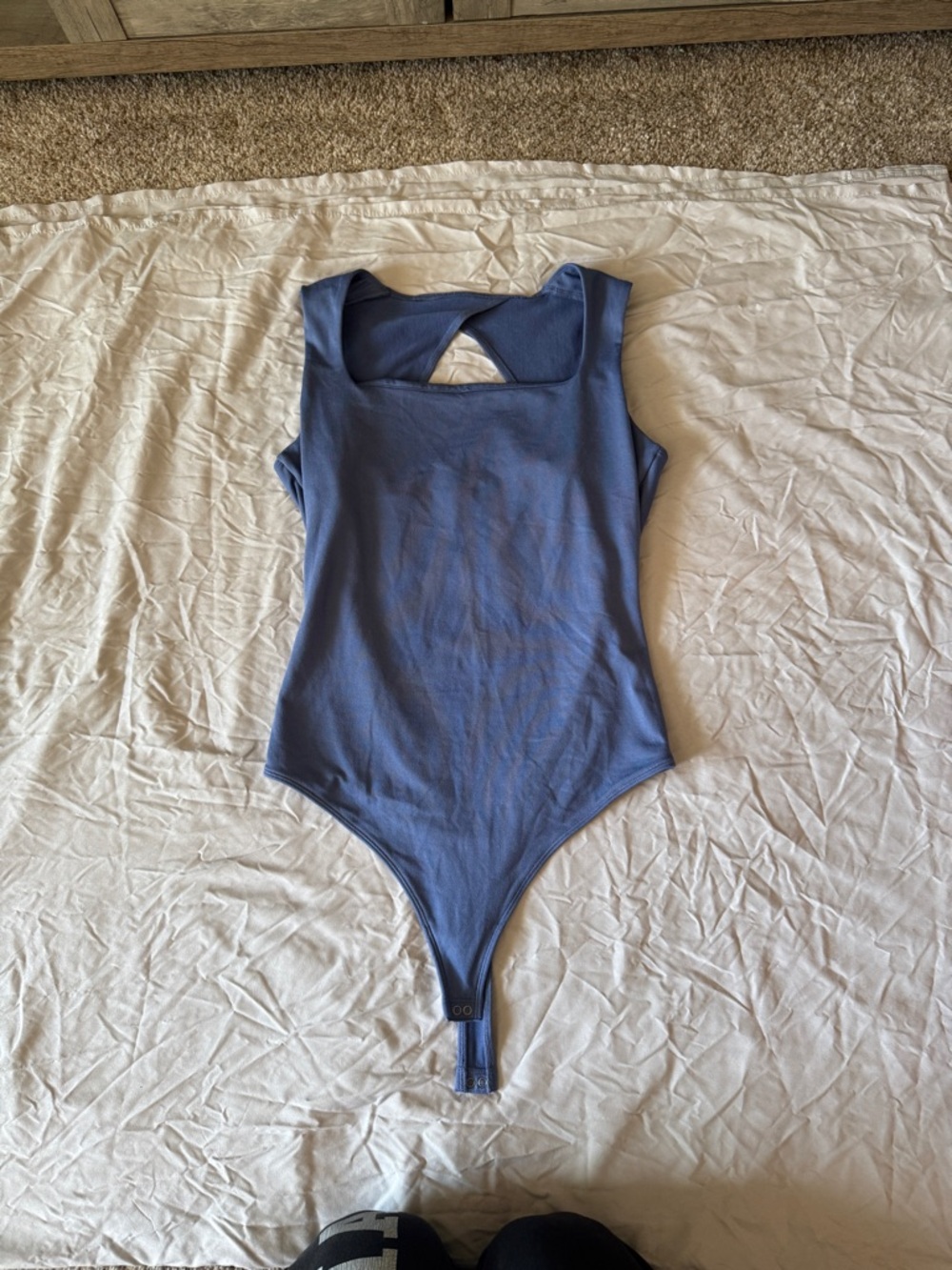 Hollister Blue Scoop Neck Bodysuit with Back Cutout